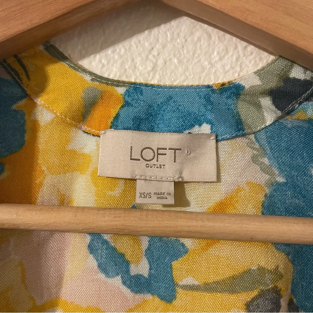 LOFT Floral Cardigan Coverup Kimono One size